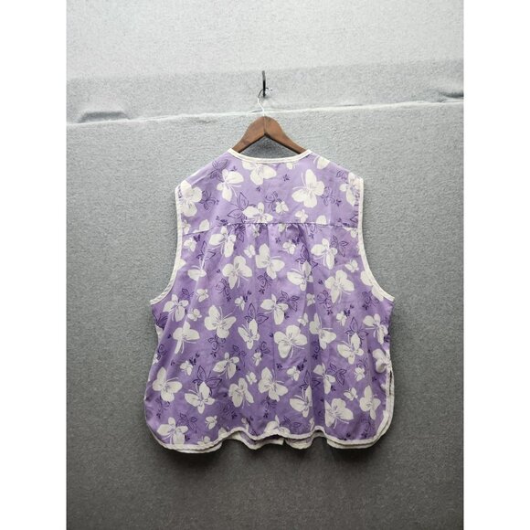 Anthony Richards Womens Plus Size 3X Sleeveless Blouse With Floral Print In Lave - Picture 4 of 4